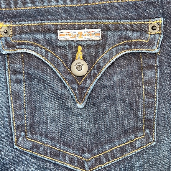 Hudson Jeans, size 28 bootcut, back flap pockets, dark wash EUC - Picture 11 of 16
